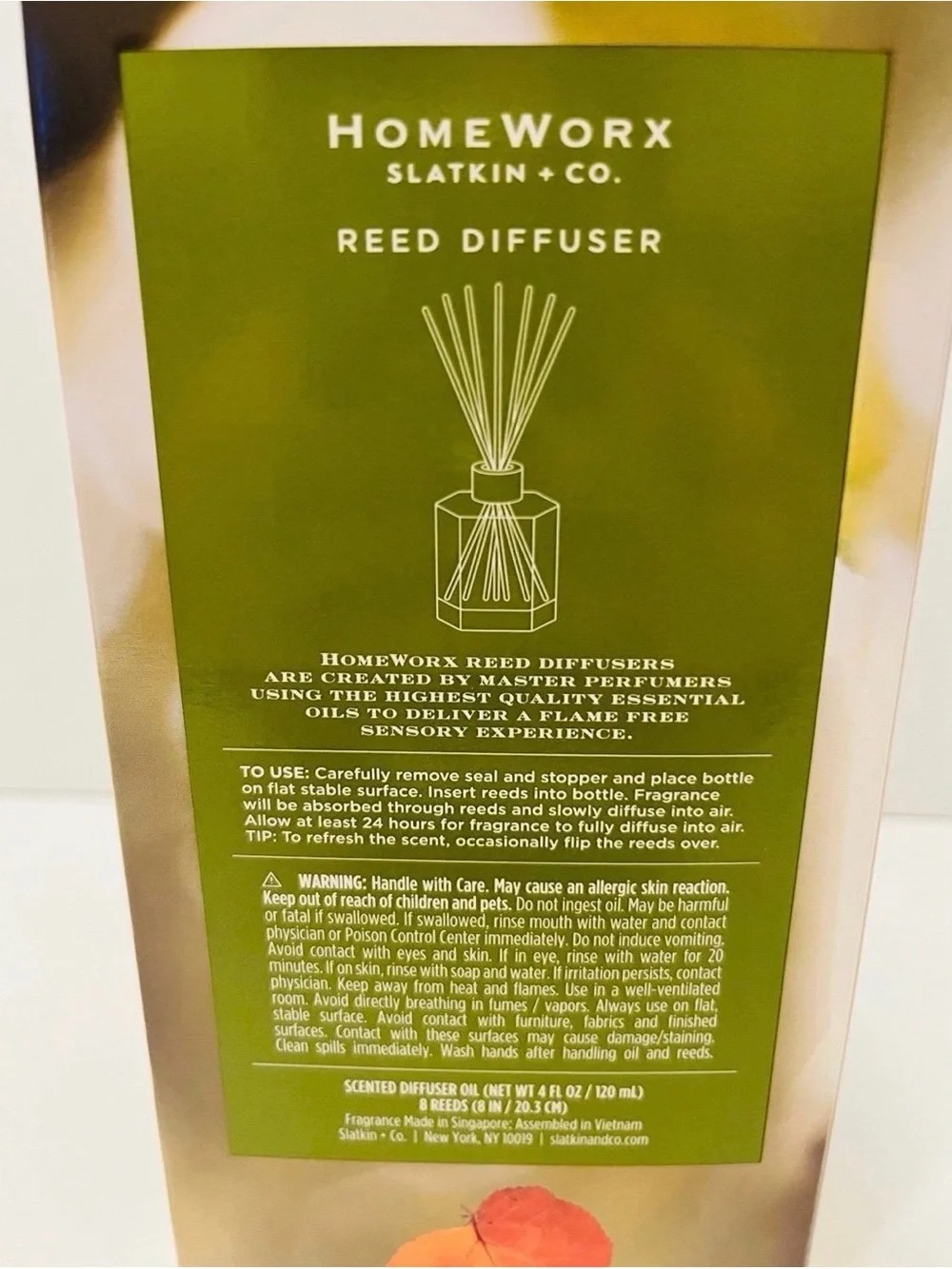 Homeworx Slatkin & Co. Falling Leaves Reed Diffuser Infused with Essential Oils